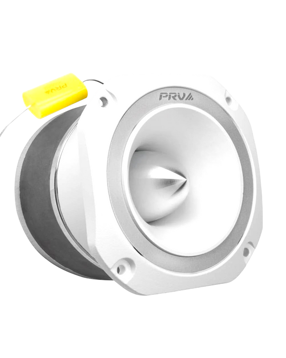 PRV AUDIO TW700Ti White 4 Inch Titanium Bullet Tweeter TW700Ti White 240 Watts, 8 Ohm Super Tweeter, Built-in Capacitor Pro Audio High Frequency Driver (Single)